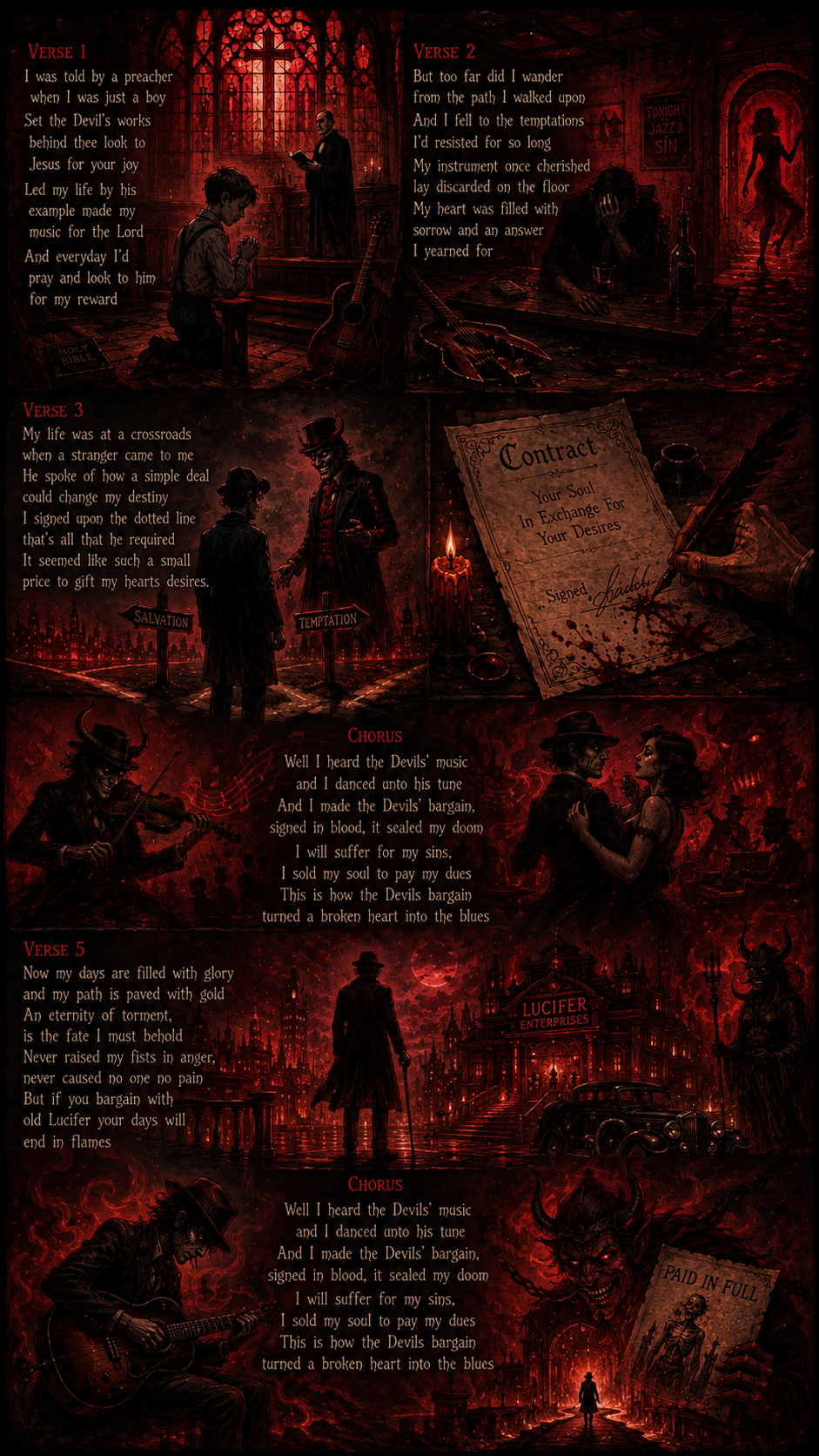 Illustrated comic page from The Devil's Bargain